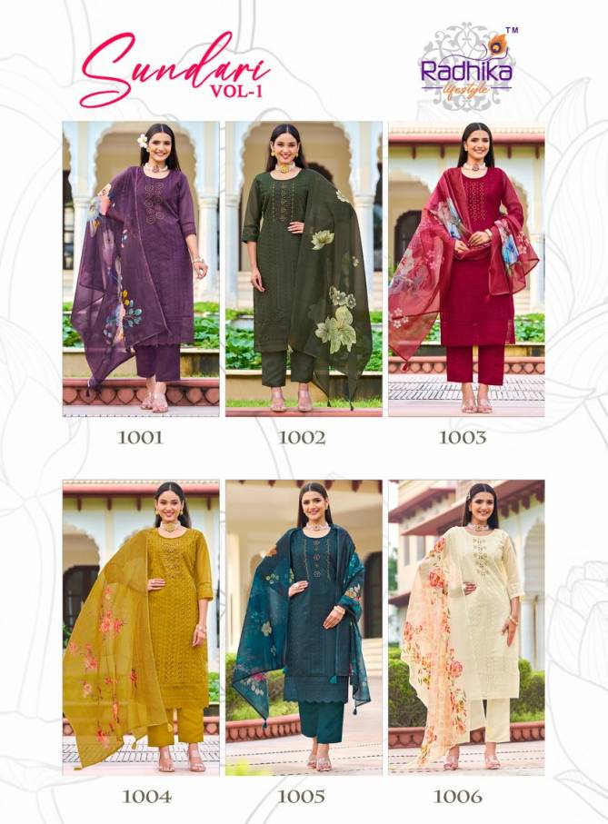 Sundari Vol 1 By Radhika Organza Kurti With Bottom Dupatta Wholesale Price In Surat
